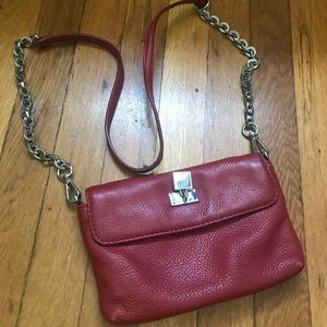 Calvin Klein Red leather crossbody bag